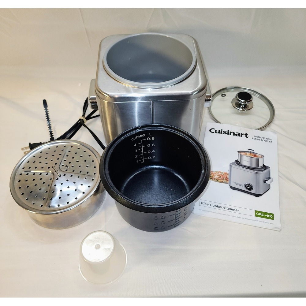Cuisinart CRC-400 Rice Cooker Steamer 4 Cup‎ Stainless Steel Tested With Manual